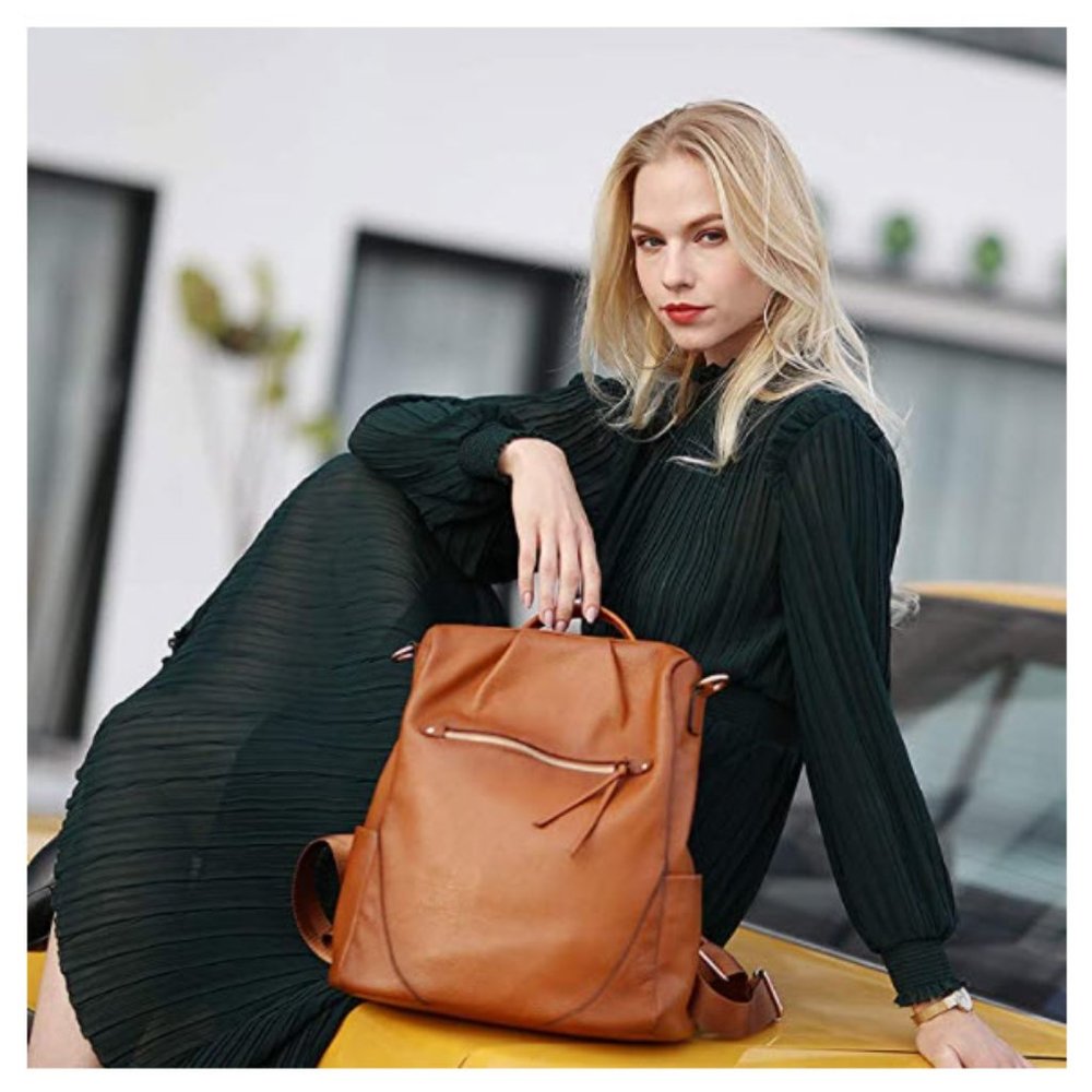 Kattee Genuine Leather Backpack Anti-Theft, Purse - Picture 7 of 7
